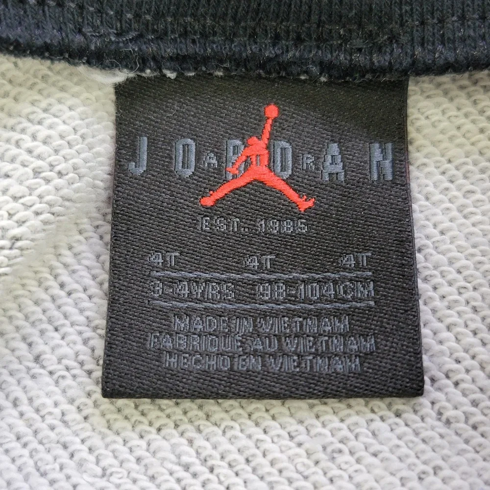 Jordan Kids Gray Graphic Jumpman Crewneck Sweatshirt‎ Size 4T Boys Pullover